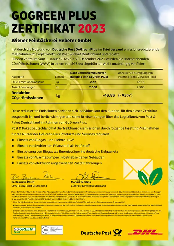 GoGreen Plus Zertifikat 2023